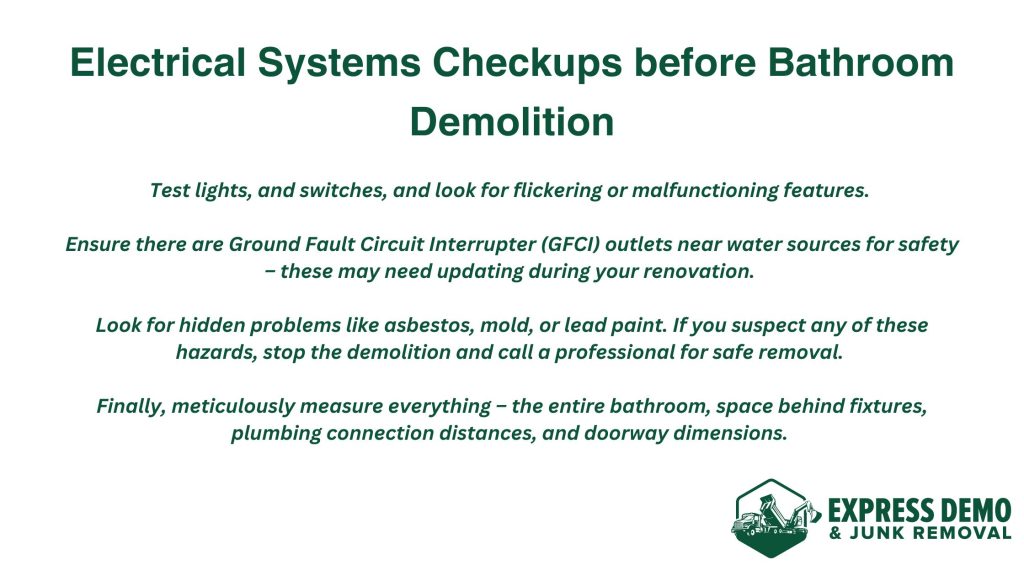 Electrical Systems Checkups before Bathroom Demolition