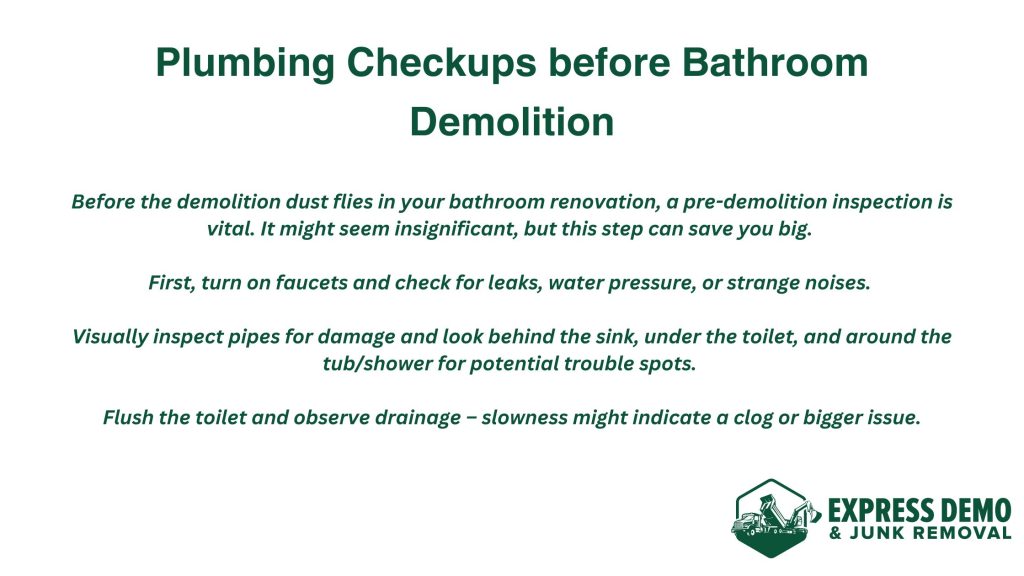 Plumbing Checkups before Bathroom Demolition